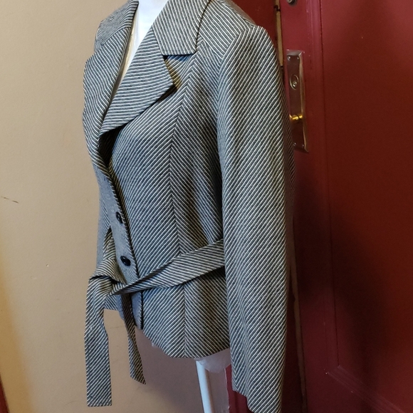 Talbots Ladies Black/Gray Stripe Jacket Size 12 - Picture 5 of 16